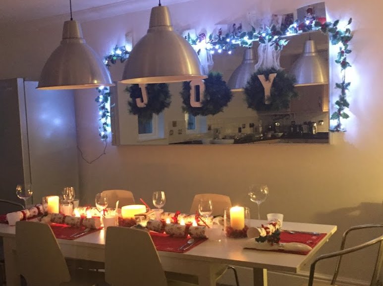 Warm and cosy Christmas living room